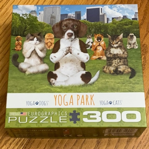 eurographics Yoga Park 300 Piece Puzzle Dogs and Cats - Picture 1 of 5
